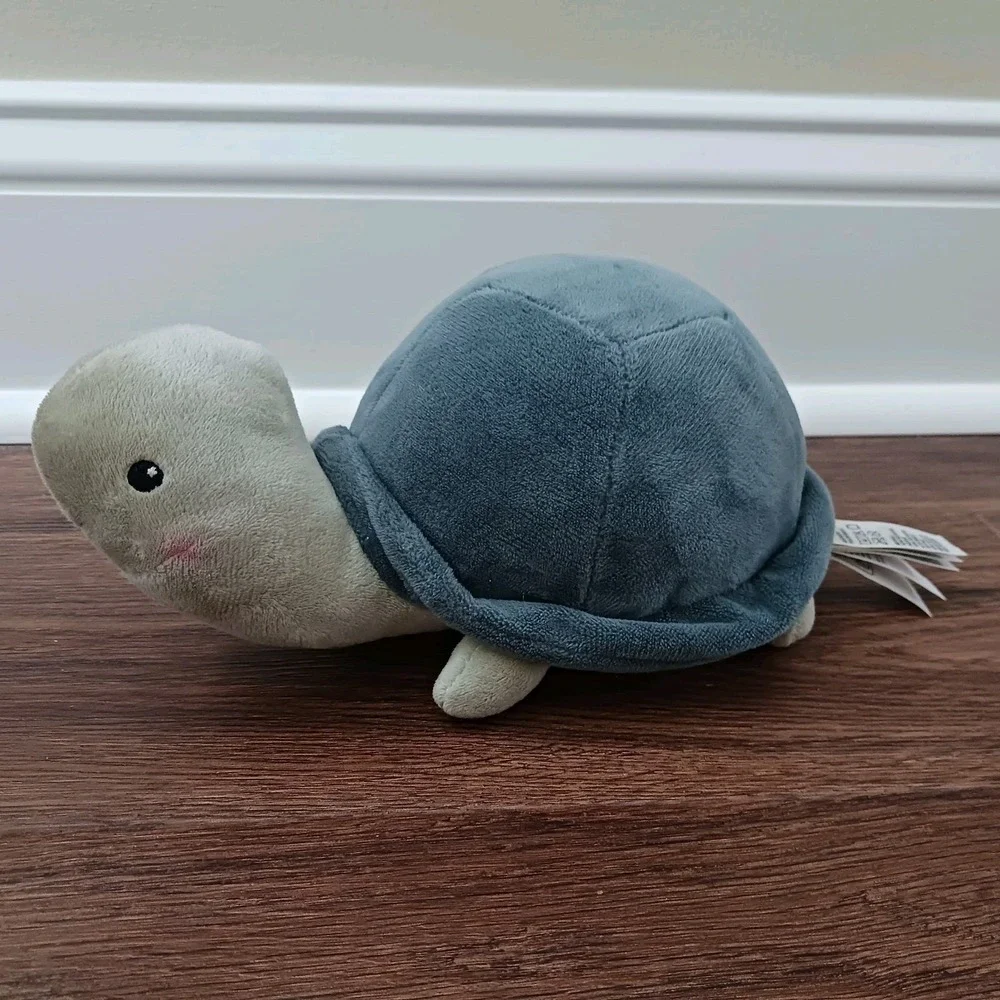 H M Home Turtle Plush Green Pink Cheeks Smile 8.5